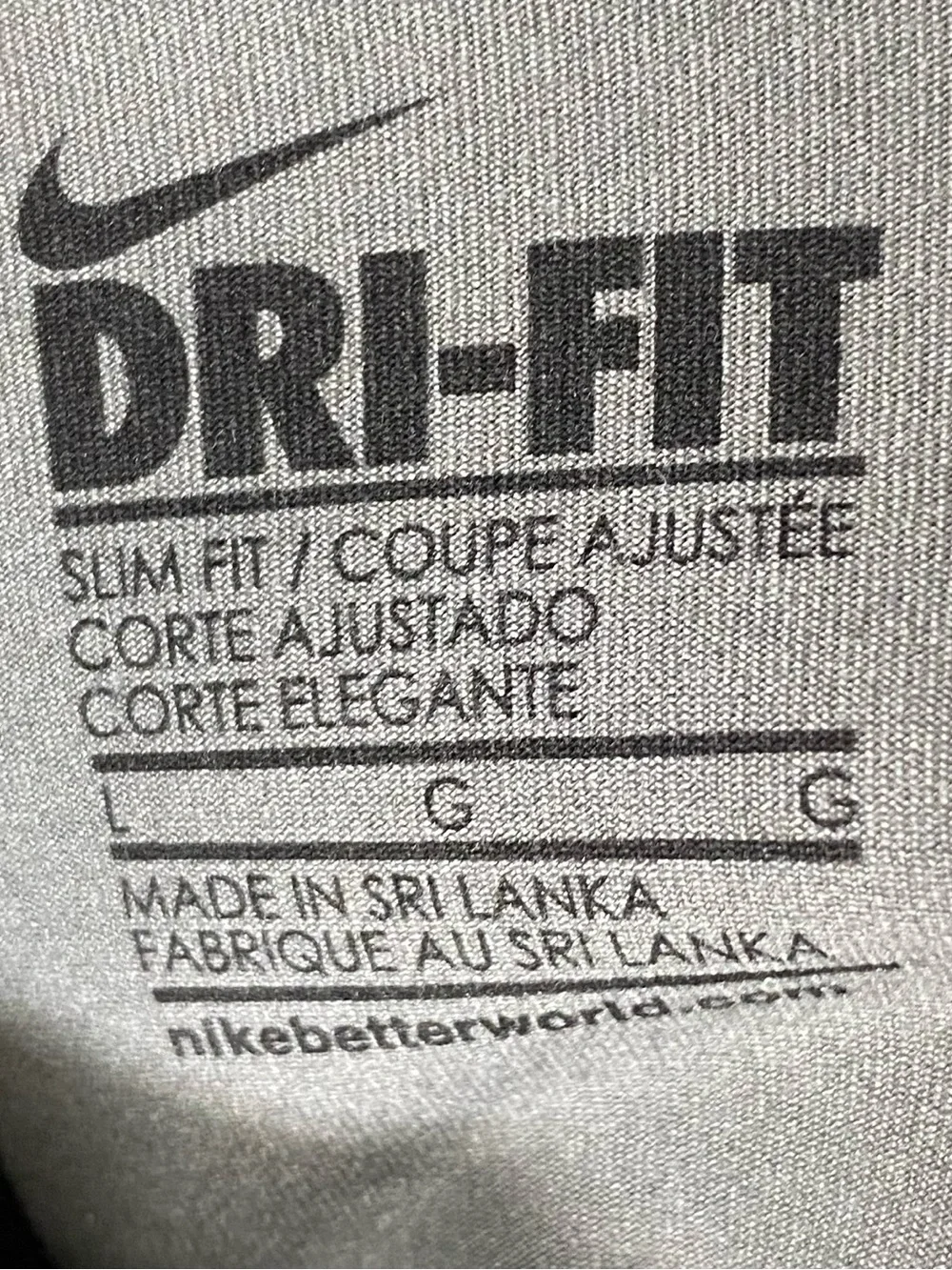 Nike Dri Fit Black & Gray Patterned Racerback Tank Top L